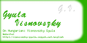 gyula visnovszky business card